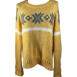 Wooden Ships Sweater Mohair & Wool Blend Pullover Crewneck Yellow & Blue Large?